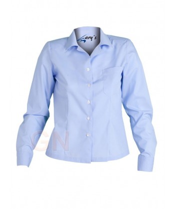 Camisa de manga larga con bolsillo. Color celeste