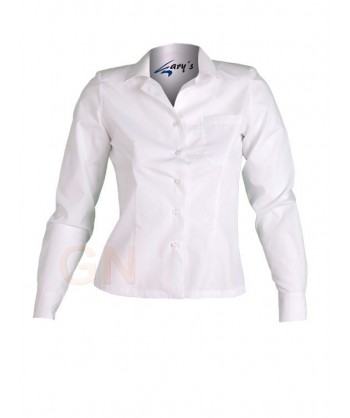Camisa de manga larga con bolsillo. Color blanco