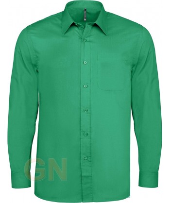 Camisa de manga larga con bolsillo para hombre color verde kelly