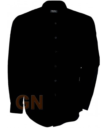 Camisa de manga larga con bolsillo para hombre color negro