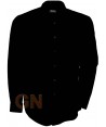 Camisa de manga larga con bolsillo para hombre color negro