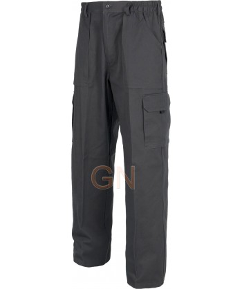 Pantalón multibolsillos de algodón con refuerzos gris