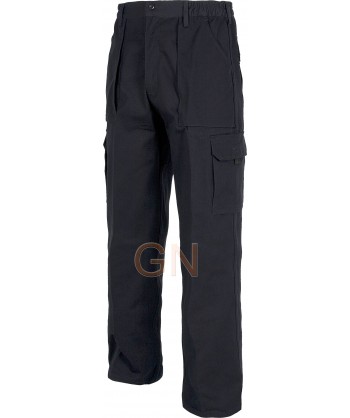 Pantalón multibolsillos de algodón con refuerzos marino