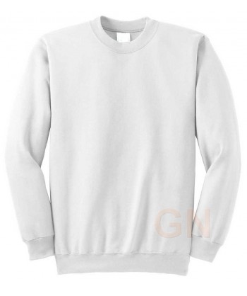 sudadera básica de cuello redondo color blanca