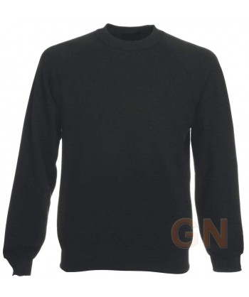 sudadera básica de cuello redondo color negra