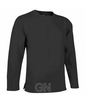 Sudadera cuello redondo sin puños ni cintura elástica color negro