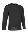 Sudadera cuello redondo sin puños ni cintura elástica color negro