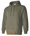 Sudadera con capucha color verde militar