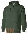 Sudadera con capucha color verde bosque