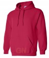 Sudadera con capucha color rojo cherry