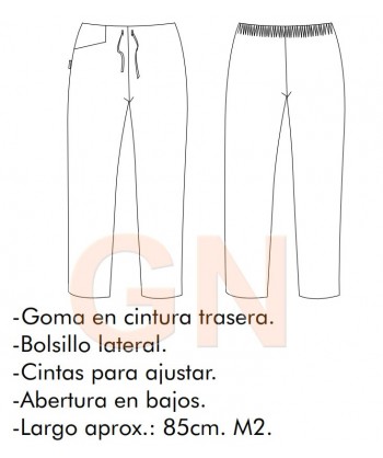 Pantalón de señora pirata abertura lateral