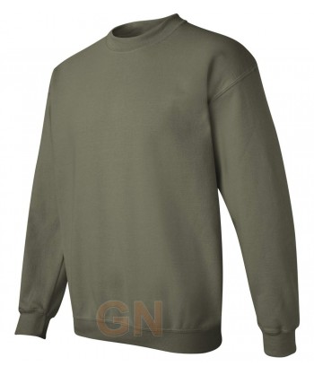 Sudadera cuello redondo color verde militar