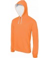 Sudadera con capucha mujer color  naranja/blanco