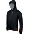 Sudadera bicolor con capucha de caballero color negro/gris