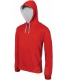 Sudadera con capucha para niño color rojo/blanco
