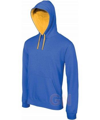 Sudadera con capucha mujer color  Royal/amarillo