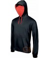 Sudadera con capucha mujer color negro/rojo