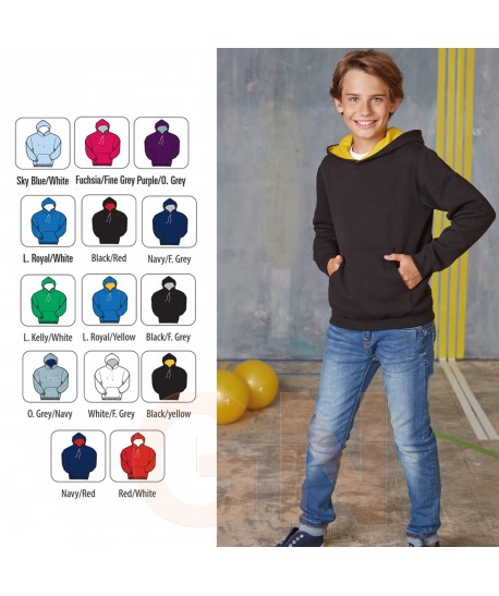Sudadera con capucha de niño color negro/amarillo