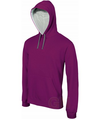 Sudadera con capucha para niño color púrpura/gris