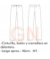 Pantalón sin bolsillos con bragueta y botón -Mujer-