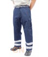 pantalón multibolsillos con cintas reflectantes color marino