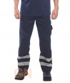 pantalón multibolsillos con cintas reflectantes color marino