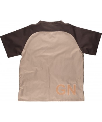 Casaca manga corta y cuello pico con bolsillos unisex