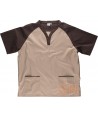 Casaca manga corta y cuello pico con bolsillos unisex