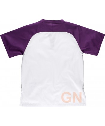 Casaca manga corta y cuello pico con bolsillos unisex
