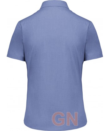 Camisa de manga corta con bolsillo para mujer. Color cobalto
