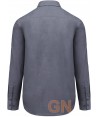 Camisa de manga larga con bolsillo para hombre color gris