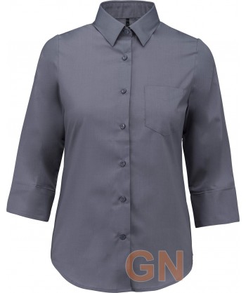 Camisa de manga 3/4 para mujer color gris