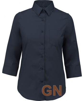 Camisa de manga 3/4 para mujer color marino