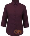 Camisa de manga 3/4 para mujer color burdeos