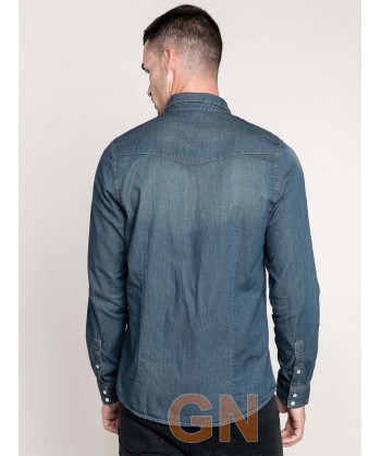Camisa en tejido vaquero para hombre