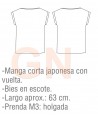 Camisa manga japonesa con cuello redondo  -Mujer-