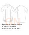 Blusa de microfibra de manga corta y corchetes para esteticista