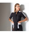 Blusa de microfibra de manga corta y corchetes para esteticista
