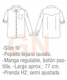 Camisa vaquera de manga larga -Hombre-