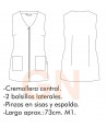 Blusa sin mangas con cierre cremallera central para esteticista