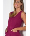 Blusa sin mangas con cierre cremallera central para esteticista