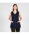 Blusa sin mangas con cierre cremallera central para esteticista