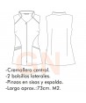 Blusa de microfibra sin mangas para esteticista con cremallera central