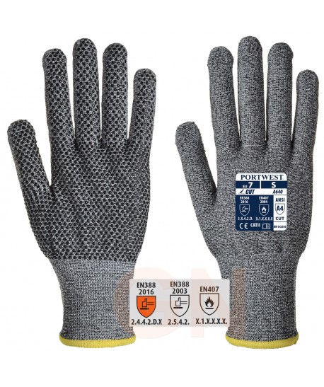 Guante grip de nivel de corte 5 y puntos de PVC