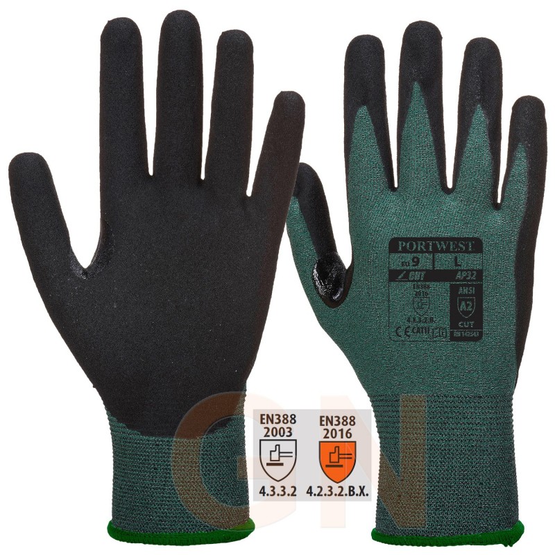 Guante grip de HDPE y nitrilo con nivel anti corte 3 o B