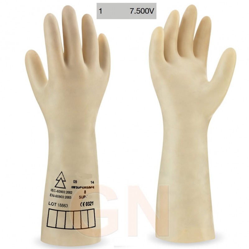guantes dieléctricos clase 1 para 7500 voltios