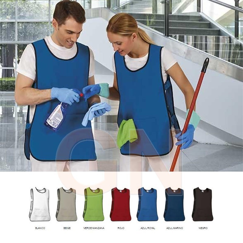 Casulla ajustable con bolsillos color azulina