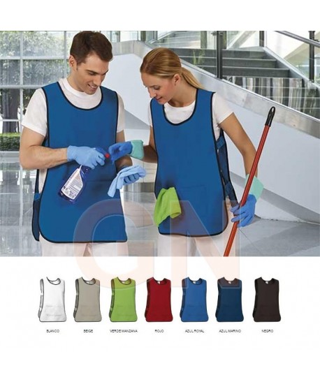 Casulla ajustable con bolsillos color azulina