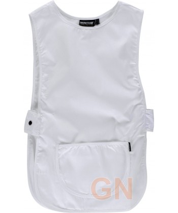 Casulla corta de cuello redondo con bolsillos blanca
