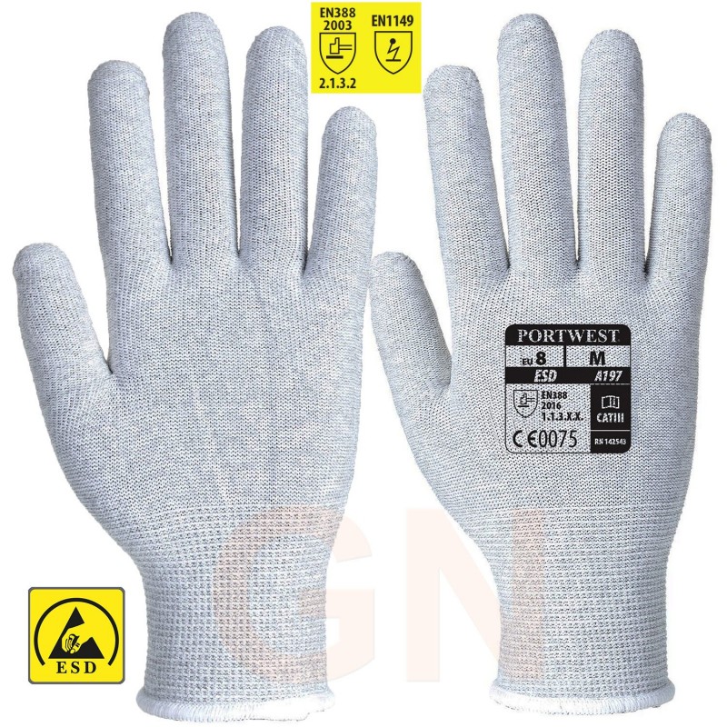Guantes antiestáticos ESD según la norma EN 1149